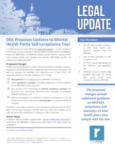 DOL Proposes Updates to Mental Health Parity Self Compliance Tool