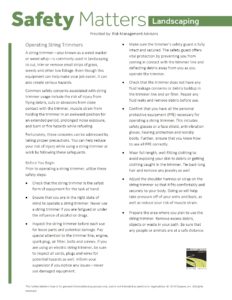 Landscaping Safety Matters - Operating String Trimmers