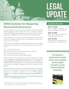 OSHA Guidance for Reopening Nonessential Businesses